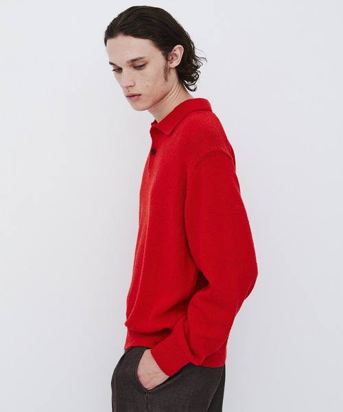 UNITED TOKYO(ユナイテッドトウキョウ)の「【数量限定】7G SILK NEP TWEED POLO SHIRTS(ニット/セーター・メンズ・ライトブルーグレー/ライトグレー/レッド・1/2)」の18枚目の写真