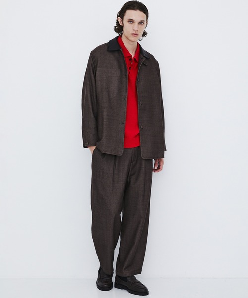 UNITED TOKYO(ユナイテッドトウキョウ)の「【数量限定】7G SILK NEP TWEED POLO SHIRTS(ニット/セーター・メンズ・ライトブルーグレー/ライトグレー/レッド・1/2)」の5枚目の写真