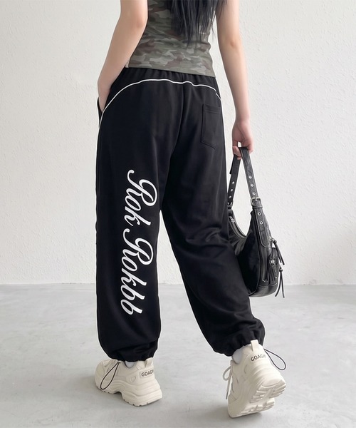 non-hedge(ノンヘッジ)の「パイピングバックロゴスウェットワイドパンツ(スウェットパンツ・レディース・グレー/ブラック/オフホワイト・FREE)」の7枚目の写真