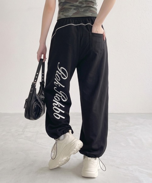 non-hedge(ノンヘッジ)の「パイピングバックロゴスウェットワイドパンツ(スウェットパンツ・レディース・グレー/ブラック/オフホワイト・FREE)」の9枚目の写真