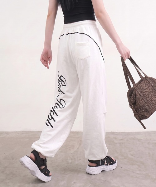 non-hedge(ノンヘッジ)の「パイピングバックロゴスウェットワイドパンツ(スウェットパンツ・レディース・グレー/ブラック/オフホワイト・FREE)」の14枚目の写真