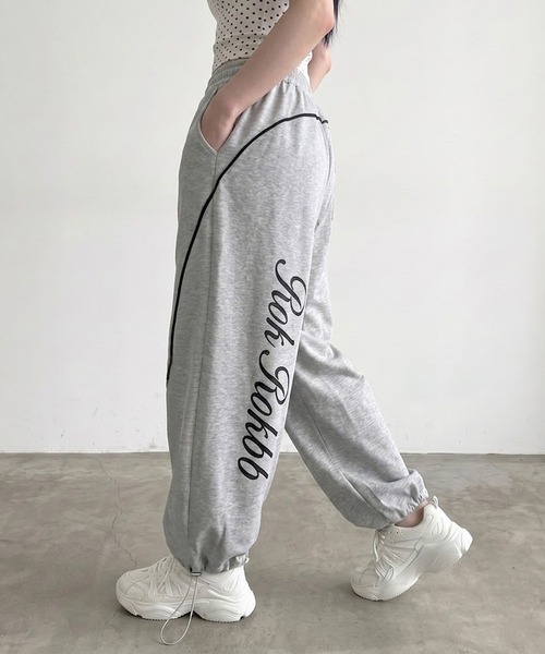 non-hedge(ノンヘッジ)の「パイピングバックロゴスウェットワイドパンツ(スウェットパンツ・レディース・グレー/ブラック/オフホワイト・FREE)」の20枚目の写真