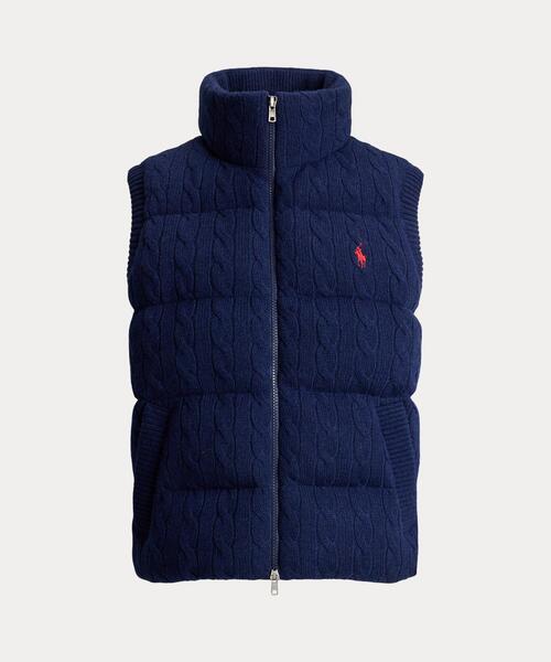 POLO RALPH LAUREN（ポロ ラルフ ローレン）の「ケーブルニット ウールカシミヤ ジップ ベスト（その他アウター・レディース・ネイビー系1・XS/M/S）」の8枚目の写真