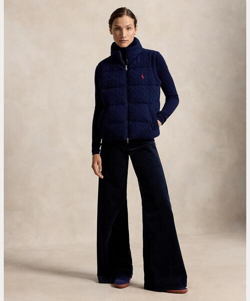 POLO RALPH LAUREN（ポロ ラルフ ローレン）の「ケーブルニット ウールカシミヤ ジップ ベスト（その他アウター・レディース・ネイビー系1・XS/M/S）」の7枚目の写真