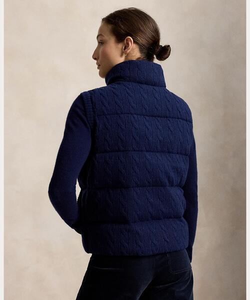 POLO RALPH LAUREN（ポロ ラルフ ローレン）の「ケーブルニット ウールカシミヤ ジップ ベスト（その他アウター・レディース・ネイビー系1・XS/M/S）」の6枚目の写真