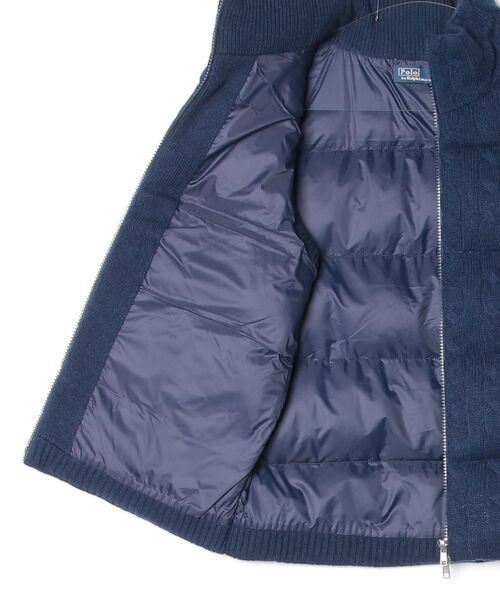 POLO RALPH LAUREN（ポロ ラルフ ローレン）の「ケーブルニット ウールカシミヤ ジップ ベスト（その他アウター・レディース・ネイビー系1・XS/M/S）」の2枚目の写真