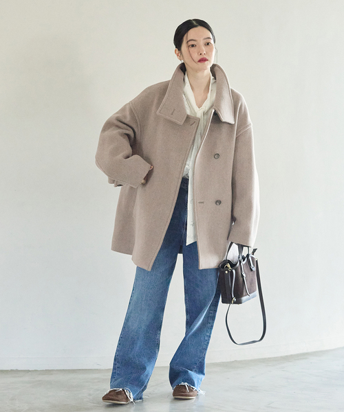 journal standard L'essage(ジャーナルスタンダードレサージュ)の「MANTECO スタンドショートコート(その他アウター・レディース・ベージュ/ブラック/カーキ・38/36)」の5枚目の写真
