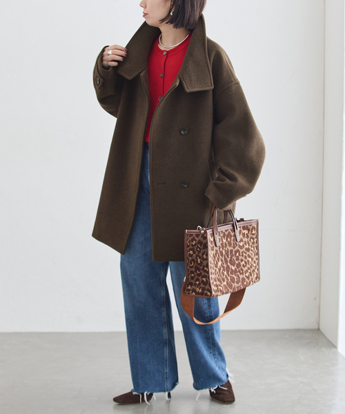 journal standard L'essage(ジャーナルスタンダードレサージュ)の「MANTECO スタンドショートコート(その他アウター・レディース・ベージュ/ブラック/カーキ・38/36)」の6枚目の写真