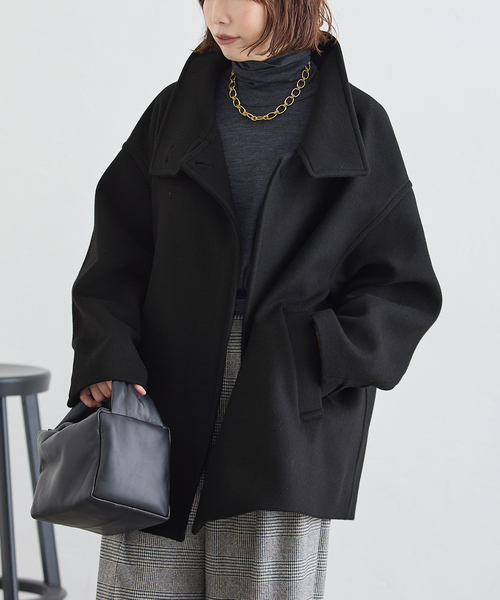journal standard L'essage(ジャーナルスタンダードレサージュ)の「MANTECO スタンドショートコート(その他アウター・レディース・ベージュ/ブラック/カーキ・38/36)」の7枚目の写真