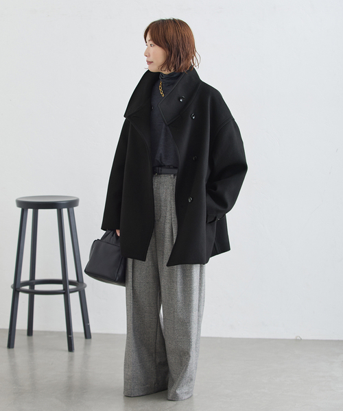 journal standard L'essage(ジャーナルスタンダードレサージュ)の「MANTECO スタンドショートコート(その他アウター・レディース・ベージュ/ブラック/カーキ・38/36)」の10枚目の写真