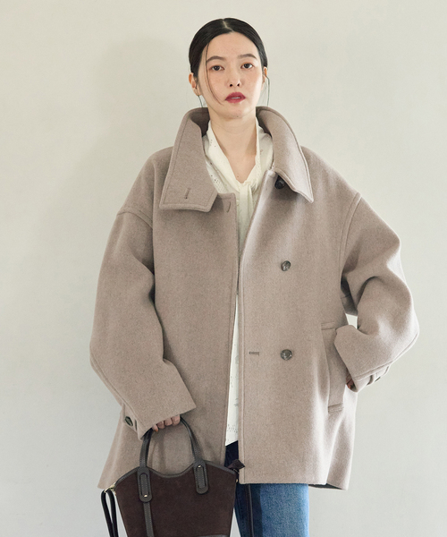 journal standard L'essage(ジャーナルスタンダードレサージュ)の「MANTECO スタンドショートコート(その他アウター・レディース・ベージュ/ブラック/カーキ・38/36)」の12枚目の写真