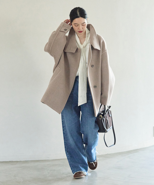 journal standard L'essage(ジャーナルスタンダードレサージュ)の「MANTECO スタンドショートコート(その他アウター・レディース・ベージュ/ブラック/カーキ・38/36)」の16枚目の写真