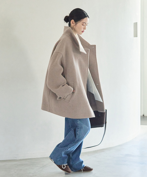 journal standard L'essage(ジャーナルスタンダードレサージュ)の「MANTECO スタンドショートコート(その他アウター・レディース・ベージュ/ブラック/カーキ・38/36)」の17枚目の写真