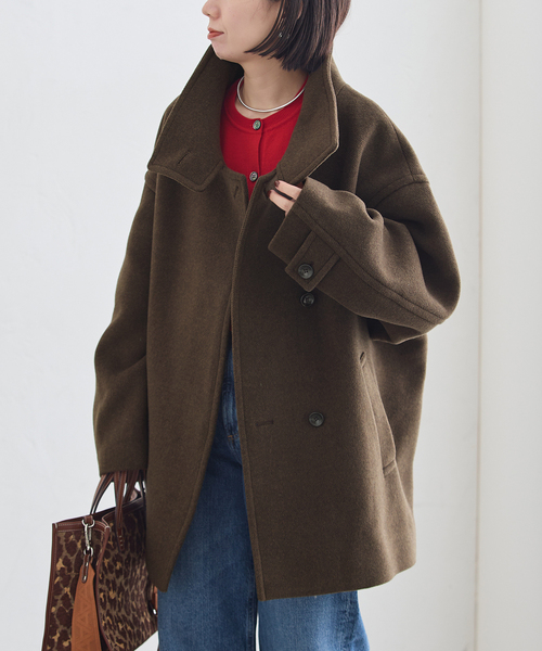 journal standard L'essage(ジャーナルスタンダードレサージュ)の「MANTECO スタンドショートコート(その他アウター・レディース・ベージュ/ブラック/カーキ・38/36)」の18枚目の写真