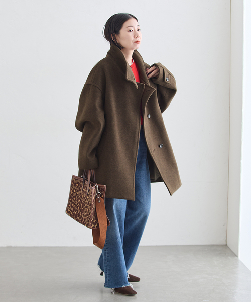 journal standard L'essage(ジャーナルスタンダードレサージュ)の「MANTECO スタンドショートコート(その他アウター・レディース・ベージュ/ブラック/カーキ・38/36)」の21枚目の写真