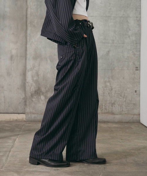 Confirm(コンファーム)の「Slacks Studded Curve Pants / スラックススタッズカーブパンツ メンズ レディース ユニセックス(スラックス・メンズ・ブラック/チャコールグレー/グレー系/ネイビー系/ブラック系その他・S/M/L)」の11枚目の写真