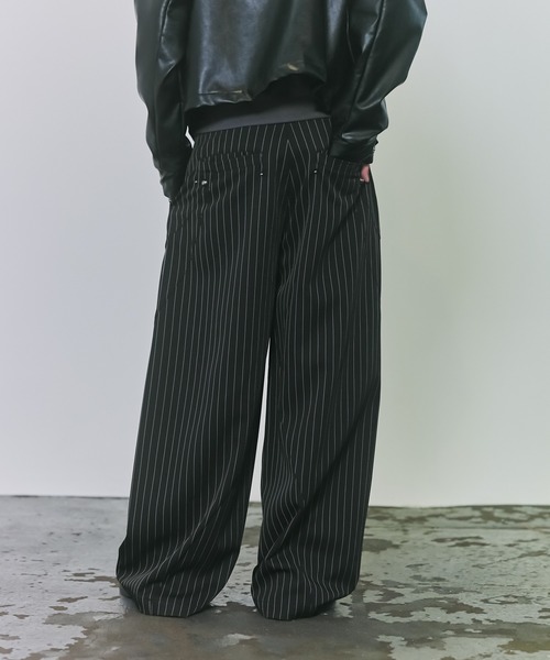 Confirm(コンファーム)の「Slacks Studded Curve Pants / スラックススタッズカーブパンツ メンズ レディース ユニセックス(スラックス・メンズ・ブラック/チャコールグレー/グレー系/ネイビー系/ブラック系その他・S/M/L)」の17枚目の写真