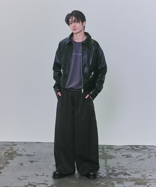 Confirm(コンファーム)の「Slacks Studded Curve Pants / スラックススタッズカーブパンツ メンズ レディース ユニセックス(スラックス・メンズ・ブラック/チャコールグレー/グレー系/ネイビー系/ブラック系その他・S/M/L)」の20枚目の写真