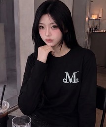 A'GEM/9 × .kom 『MUCENT/ムセント』 SIGNATURE LOGO LONG SLEEVE TEE/LUNET チェックロゴ長袖Tシャツ