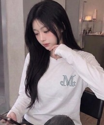 A'GEM/9 × .kom 『MUCENT/ムセント』 SIGNATURE LOGO LONG SLEEVE TEE/LUNET チェックロゴ長袖Tシャツ