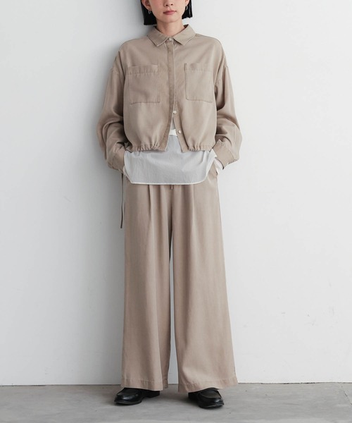 for/c(フォーシー)の「フェード加工ドロストショートシャツジャケット【サスティナブル】(シャツ/ブラウス・レディース・ベージュ/チャコール・M/L/LL)」の15枚目の写真