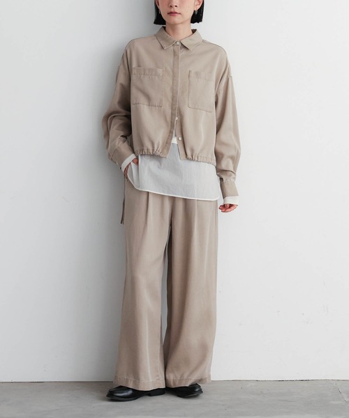 for/c(フォーシー)の「フェード加工ドロストショートシャツジャケット【サスティナブル】(シャツ/ブラウス・レディース・ベージュ/チャコール・M/L/LL)」の16枚目の写真