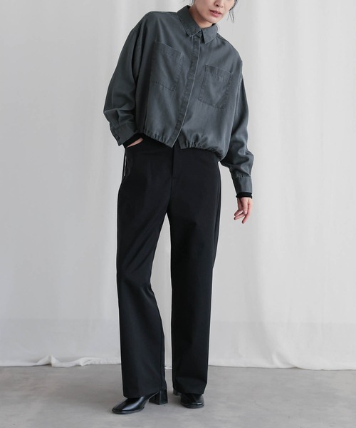 for/c(フォーシー)の「フェード加工ドロストショートシャツジャケット【サスティナブル】(シャツ/ブラウス・レディース・ベージュ/チャコール・M/L/LL)」の12枚目の写真