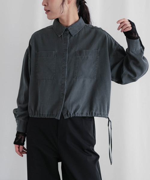 for/c(フォーシー)の「フェード加工ドロストショートシャツジャケット【サスティナブル】(シャツ/ブラウス・レディース・ベージュ/チャコール・M/L/LL)」の20枚目の写真