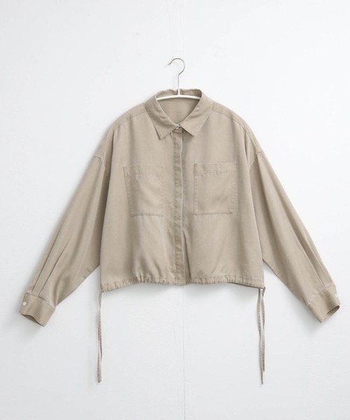 for/c(フォーシー)の「フェード加工ドロストショートシャツジャケット【サスティナブル】(シャツ/ブラウス・レディース・ベージュ/チャコール・M/L/LL)」の7枚目の写真