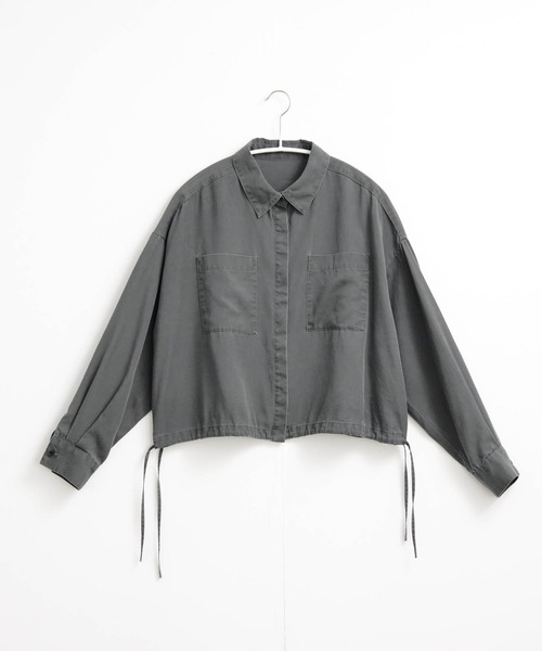 for/c(フォーシー)の「フェード加工ドロストショートシャツジャケット【サスティナブル】(シャツ/ブラウス・レディース・ベージュ/チャコール・M/L/LL)」の8枚目の写真
