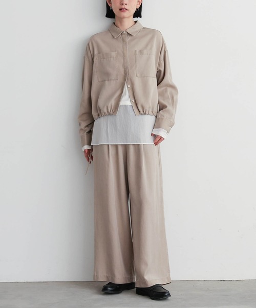 for/c(フォーシー)の「フェード加工ドロストショートシャツジャケット【サスティナブル】(シャツ/ブラウス・レディース・ベージュ/チャコール・M/L/LL)」の17枚目の写真