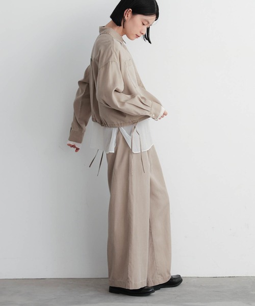 for/c(フォーシー)の「フェード加工ドロストショートシャツジャケット【サスティナブル】(シャツ/ブラウス・レディース・ベージュ/チャコール・M/L/LL)」の19枚目の写真