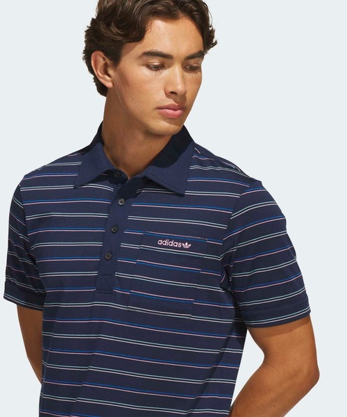 adidas(アディダス)の「オリジナルス アーカイブ ストライプ ポロ【adidas Golf/アディダスゴルフ】(ポロシャツ・メンズ・ブルー系その他・XX-LARGE/LARGE/MEDIUM/SMALL/X-LARGE)」の3枚目の写真
