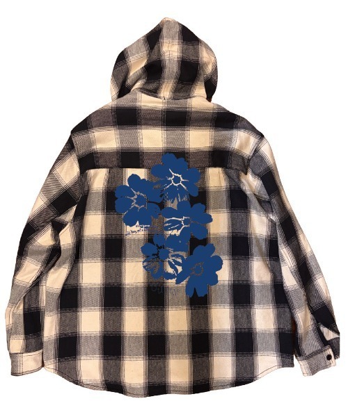 EFFECTEN（エフェクテン）の「【EFFECTEN】Heavy flannel check hooded shirts（シャツ/ブラウス・メンズ・ブラック/ブルー・X-LARGE/LARGE/MEDIUM）」の7枚目の写真
