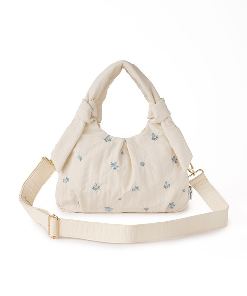 Cath Kidston（キャスキッドソン）の「リボンハンドルエンブロイダリーバッグ Floral Garden Embroidery（ショルダーバッグ・レディース・ブラック/ブラウン/アイボリー/ピンク・FREE）」の8枚目の写真