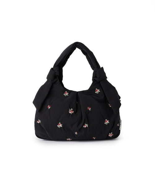 Cath Kidston（キャスキッドソン）の「リボンハンドルエンブロイダリーバッグ Floral Garden Embroidery（ショルダーバッグ・レディース・ブラック/ブラウン/アイボリー/ピンク・FREE）」の10枚目の写真