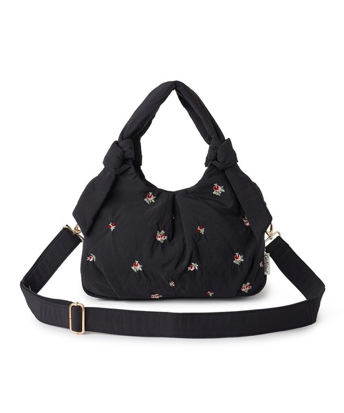 Cath Kidston（キャスキッドソン）の「リボンハンドルエンブロイダリーバッグ Floral Garden Embroidery（ショルダーバッグ・レディース・ブラック/ブラウン/アイボリー/ピンク・FREE）」の11枚目の写真