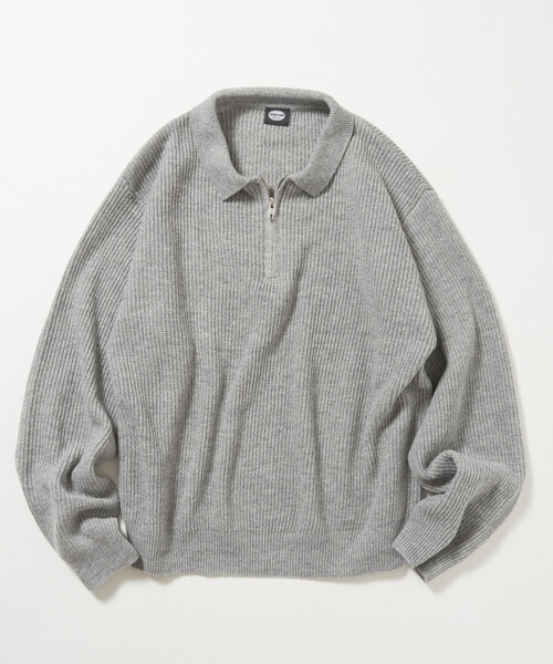 FREAK'S STORE(フリークスストア)の「限定展開 あぜ編み ハーフジップ ポロニットプルオーバー(ニット/セーター・メンズ・レッド/杢グレー/イエロー/ブラウン/ブラック・LARGE/MEDIUM/SMALL)」の3枚目の写真