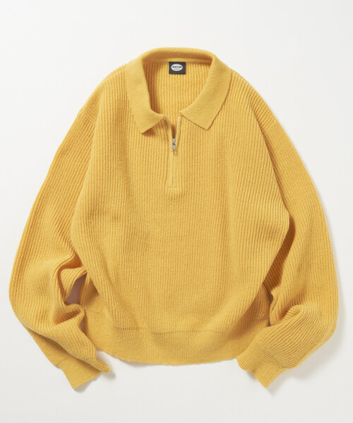 FREAK'S STORE(フリークスストア)の「限定展開 あぜ編み ハーフジップ ポロニットプルオーバー(ニット/セーター・メンズ・レッド/杢グレー/イエロー/ブラウン/ブラック・LARGE/MEDIUM/SMALL)」の5枚目の写真