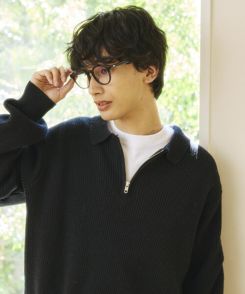FREAK'S STORE(フリークスストア)の「限定展開 あぜ編み ハーフジップ ポロニットプルオーバー(ニット/セーター・メンズ・レッド/杢グレー/イエロー/ブラウン/ブラック・LARGE/MEDIUM/SMALL)」の2枚目の写真