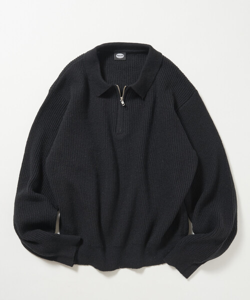 FREAK'S STORE(フリークスストア)の「限定展開 あぜ編み ハーフジップ ポロニットプルオーバー(ニット/セーター・メンズ・レッド/杢グレー/イエロー/ブラウン/ブラック・LARGE/MEDIUM/SMALL)」の6枚目の写真