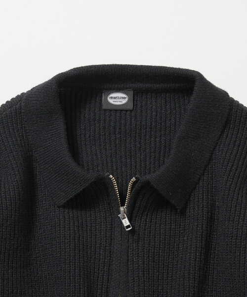 FREAK'S STORE(フリークスストア)の「限定展開 あぜ編み ハーフジップ ポロニットプルオーバー(ニット/セーター・メンズ・レッド/杢グレー/イエロー/ブラウン/ブラック・LARGE/MEDIUM/SMALL)」の7枚目の写真