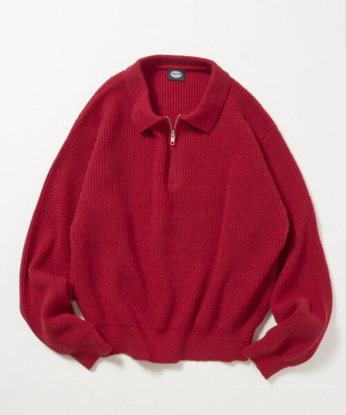 FREAK'S STORE(フリークスストア)の「限定展開 あぜ編み ハーフジップ ポロニットプルオーバー(ニット/セーター・メンズ・レッド/杢グレー/イエロー/ブラウン/ブラック・LARGE/MEDIUM/SMALL)」の15枚目の写真