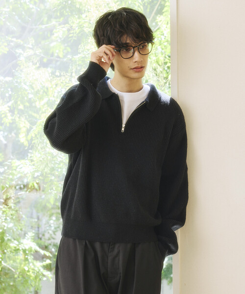 FREAK'S STORE(フリークスストア)の「限定展開 あぜ編み ハーフジップ ポロニットプルオーバー(ニット/セーター・メンズ・レッド/杢グレー/イエロー/ブラウン/ブラック・LARGE/MEDIUM/SMALL)」の20枚目の写真