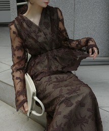 WILLFULLY（ウィルフリー）の「layered lace tuck peplum OP（ワンピース）」