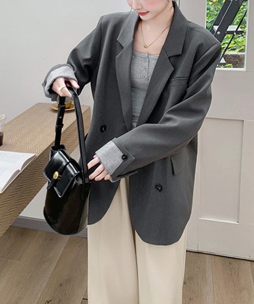 Miniministore(ミニミニストア)の「袖折り返しテーラードジャケットレディース(その他アウター・レディース・ダークグレー・L/M)」の19枚目の写真