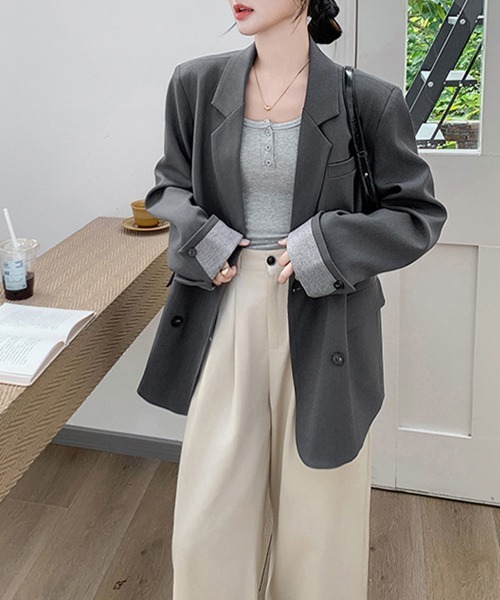 Miniministore(ミニミニストア)の「袖折り返しテーラードジャケットレディース(その他アウター・レディース・ダークグレー・L/M)」の20枚目の写真