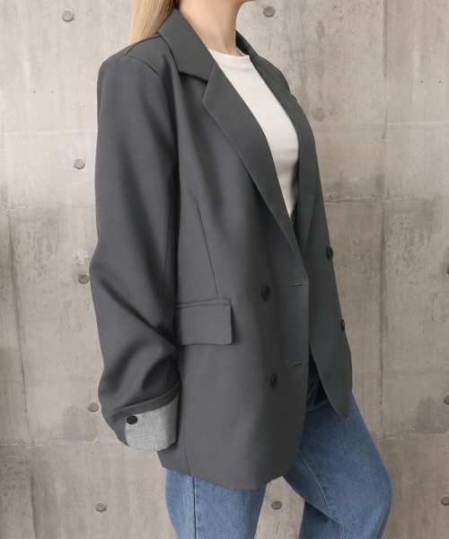 Miniministore(ミニミニストア)の「袖折り返しテーラードジャケットレディース(その他アウター・レディース・ダークグレー・L/M)」の11枚目の写真
