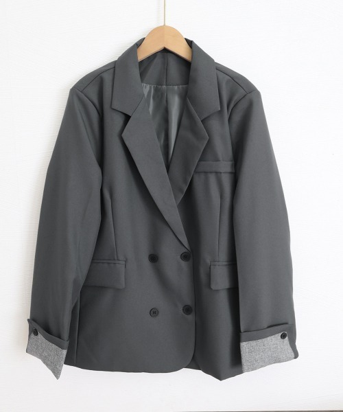 Miniministore(ミニミニストア)の「袖折り返しテーラードジャケットレディース(その他アウター・レディース・ダークグレー・L/M)」の14枚目の写真