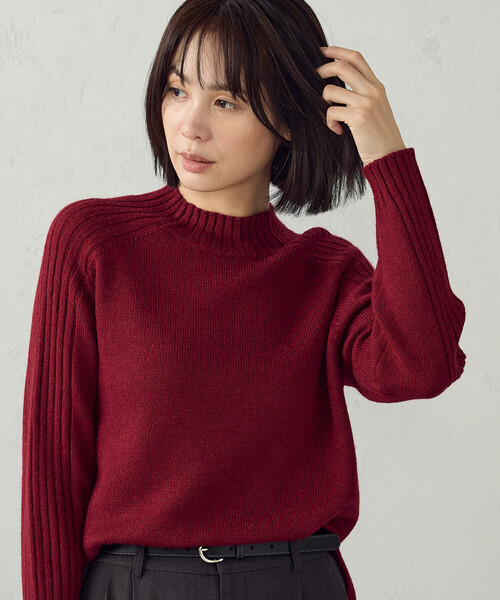 COMME CA ISM(コムサイズム)の「マシンウォッシャブル 日本の色ニット ハイネックニット(ニット/セーター・レディース・アイボリー/グリーン/ブラック/バーガンディー・L/M)」の4枚目の写真